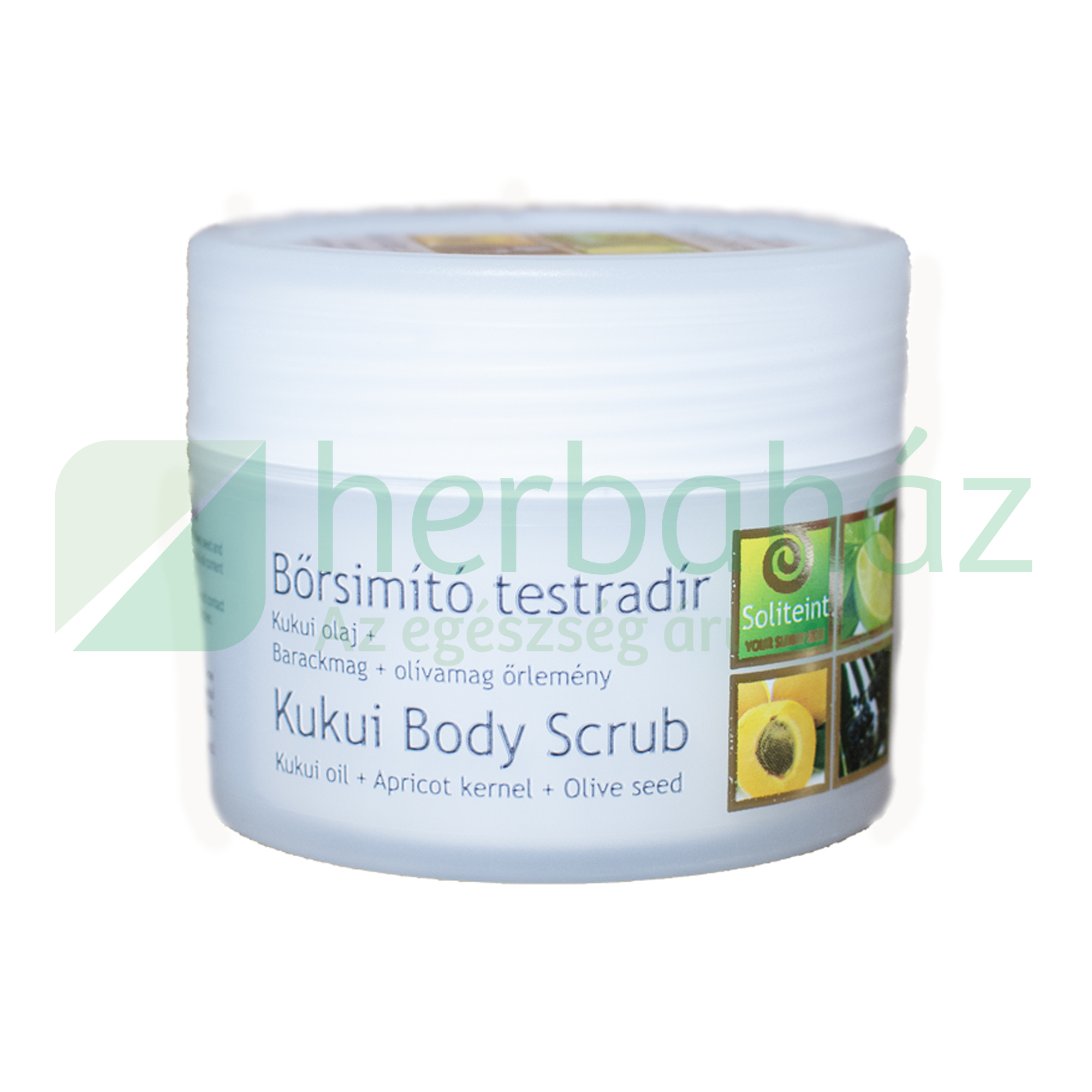 SOLITEINT BŐRSIMÍTÓ TESTRADÍR KUKUI OLAJ + BARACKMAG + OLÍVAMAG ŐRLEMÉNY 200ML