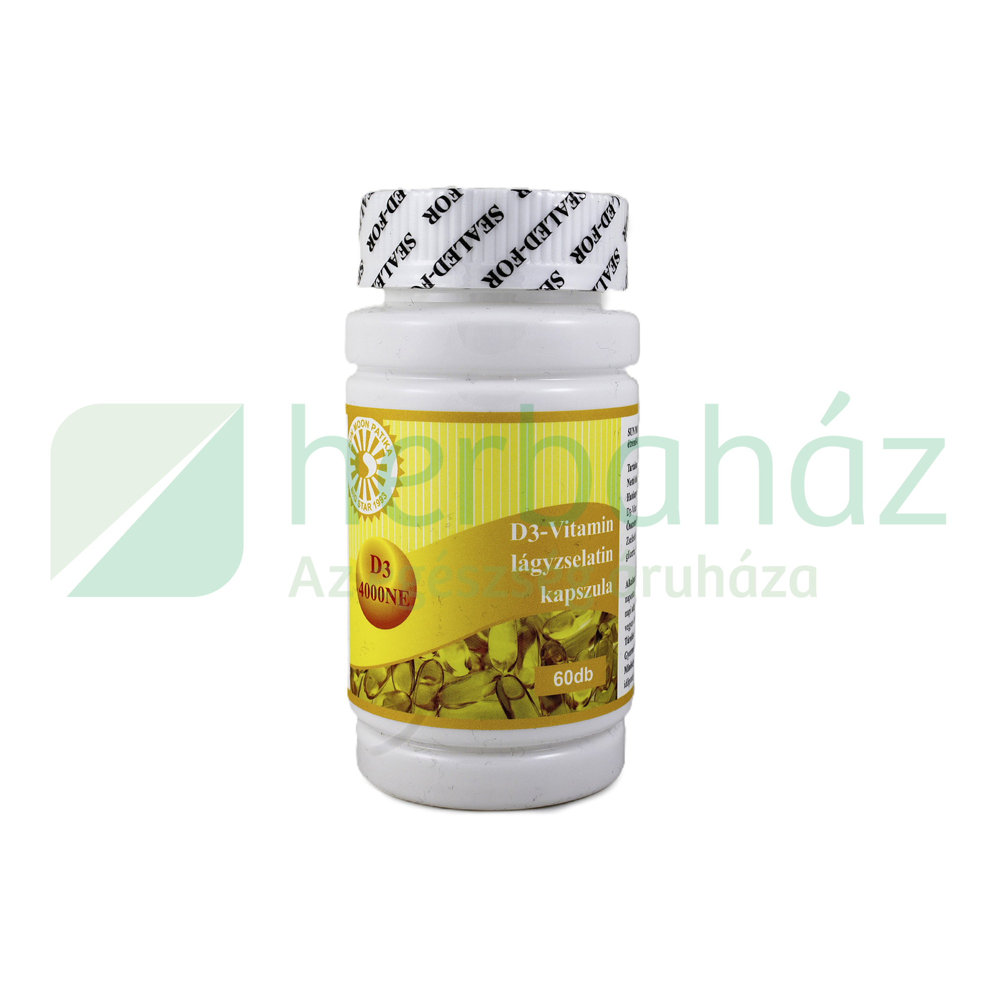 SUN MOON D3-VITAMIN 4000NE LÁGYZSELATIN KAPSZULA 60DB