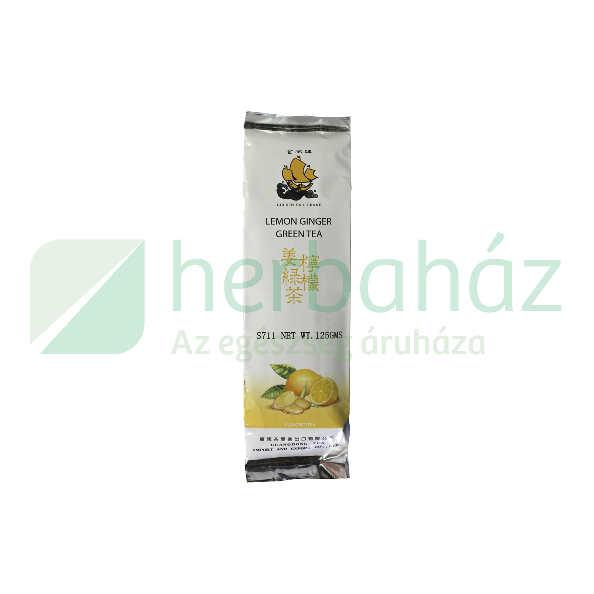 SUN MOON GOLDEN SAIL ZÖLD TEA GYÖMBÉRREL ÉS CITROM GYÜMÖLCCSEL, SZÁLAS 125G