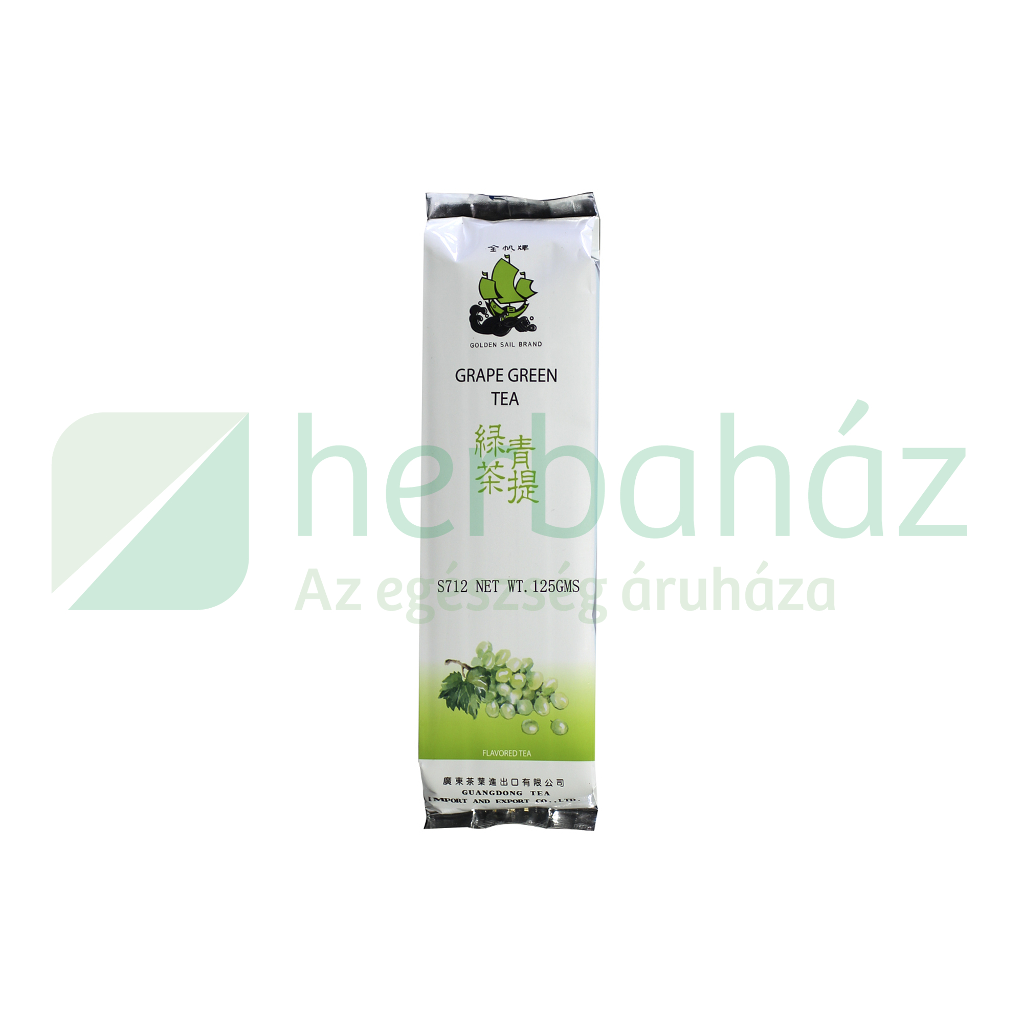 SUN MOON GOLDEN SAIL ZÖLD TEA SZŐLŐ GYÜMÖLCCSEL, SZÁLAS 125G