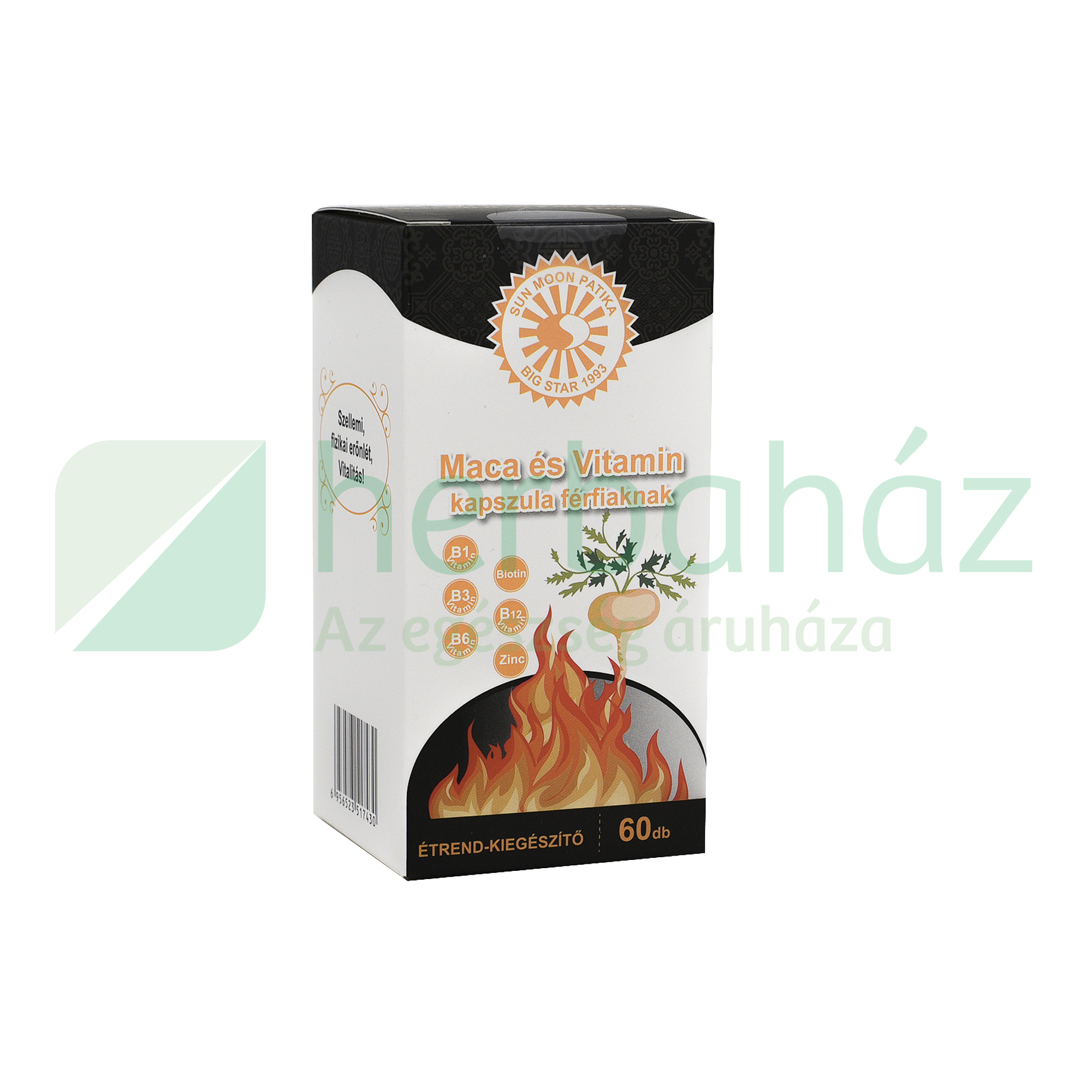 SUN MOON MACA ÉS VITAMIN  KAPSZULA FÉRFIAKNAK 60DB