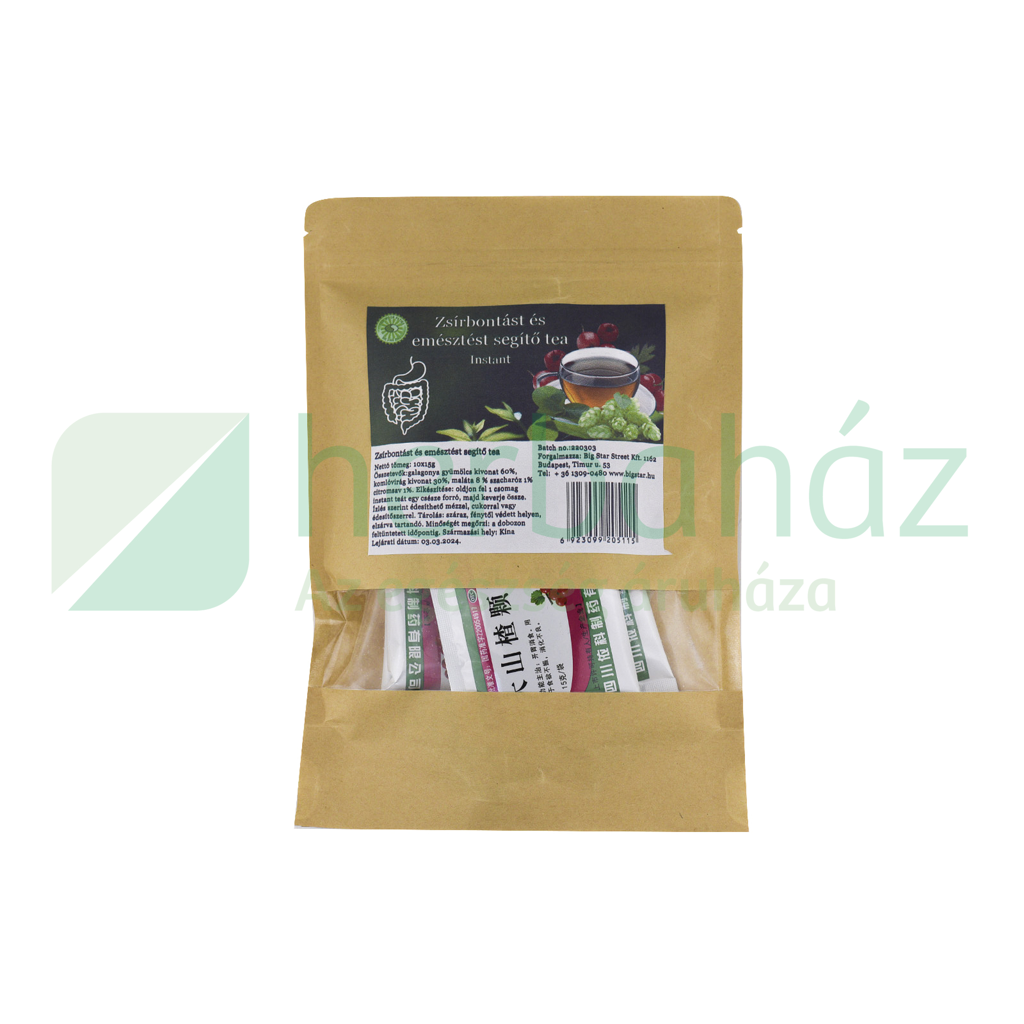 SUN MOON ZSÍRBONTÁST ÉS EMÉSZTÉST SEGÍTŐ TEA 10X15G