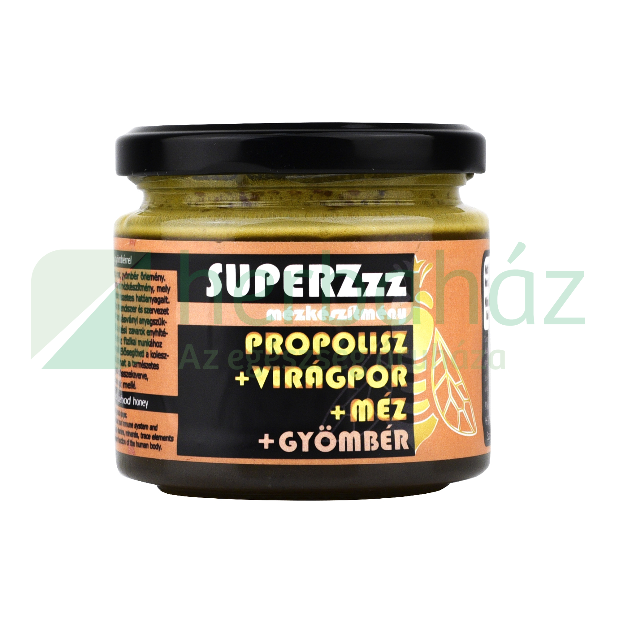 SUPERZZZ - GYÖMBÉRES MÉZKÉSZÍTMÉNY - PROPOLISZ+VIRÁGPOR+MÉZ+GYÖMBÉR 250G