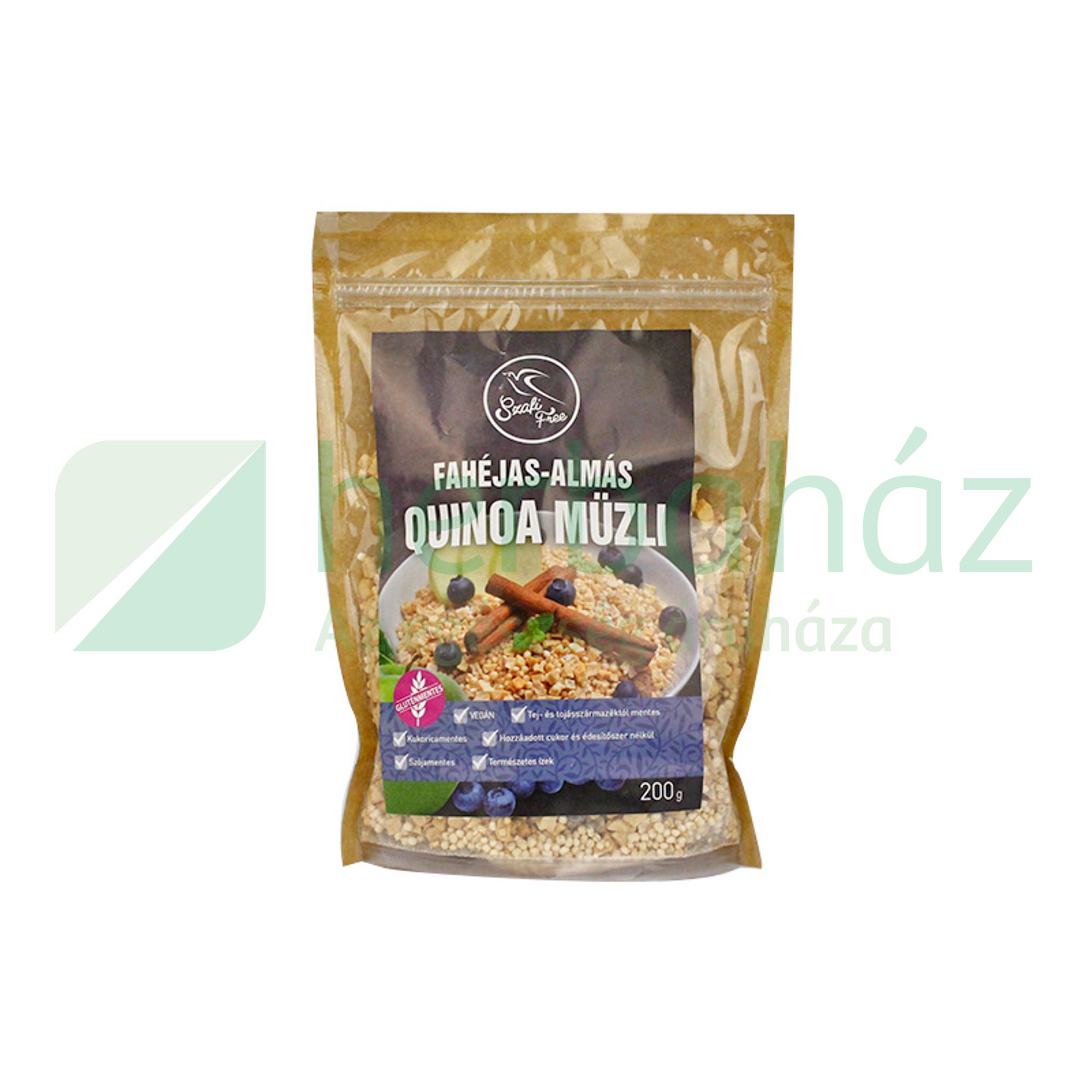 SZAFI FREE GLUTÉNMENTES FAHÉJAS-ALMÁS QUINOA MÜZLI 200G