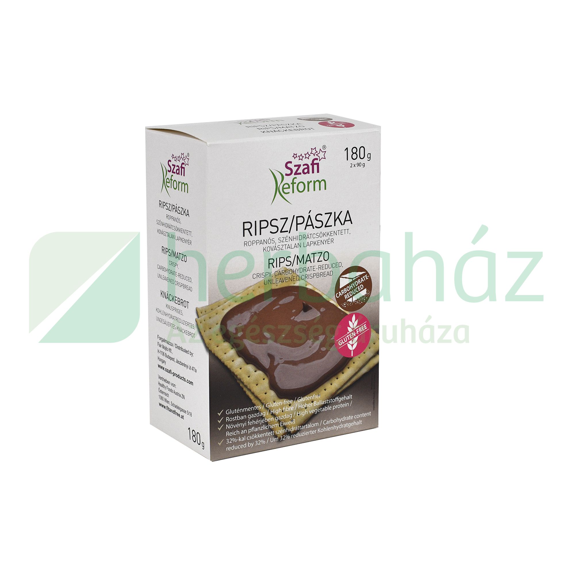 SZAFI REFORM GLUTÉNMENTES SZÉNHIDRÁTCSÖKKENTETT RIPSZ/PÁSZKA 180G