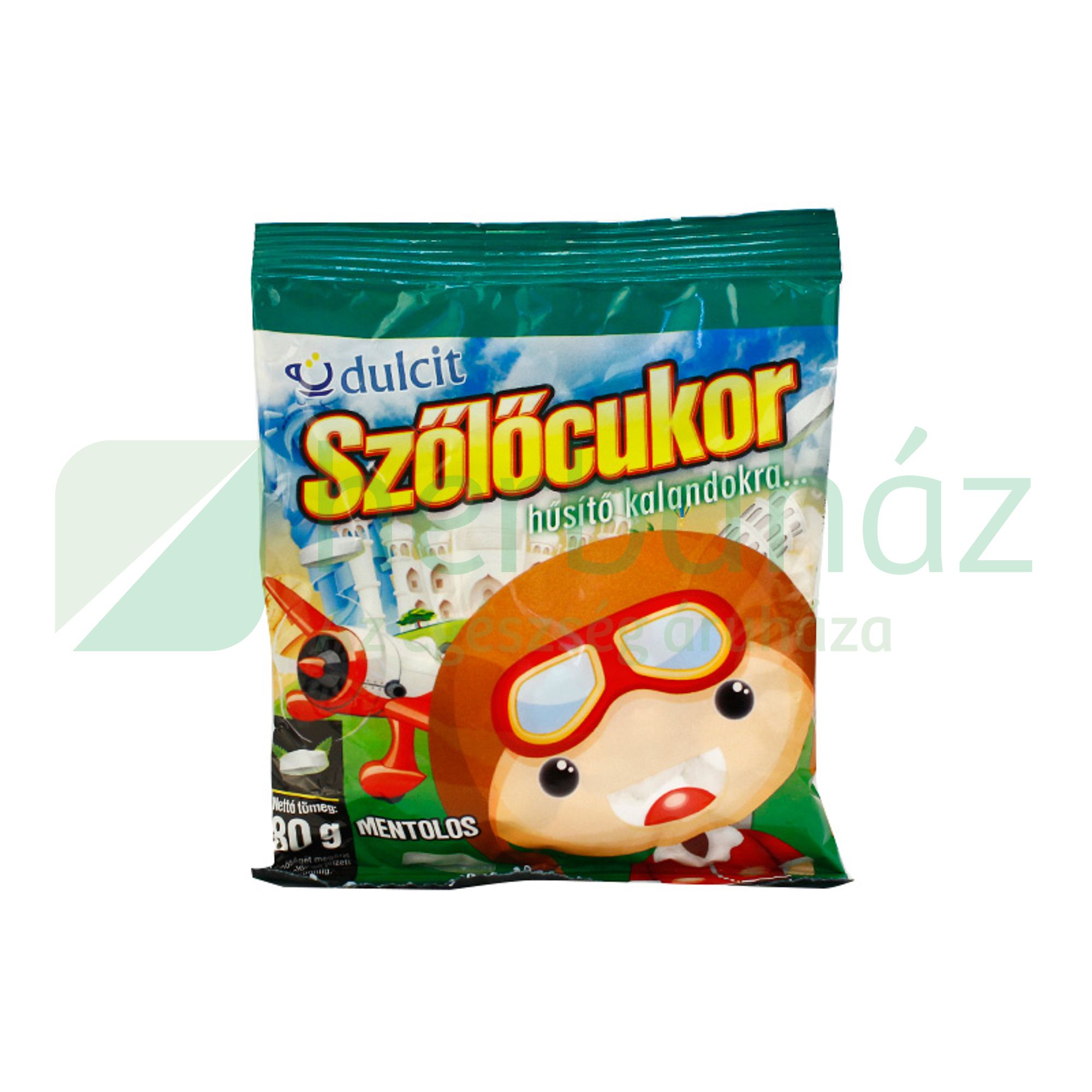 SZŐLŐCUKOR TABLETTA MENTOLOS 80G