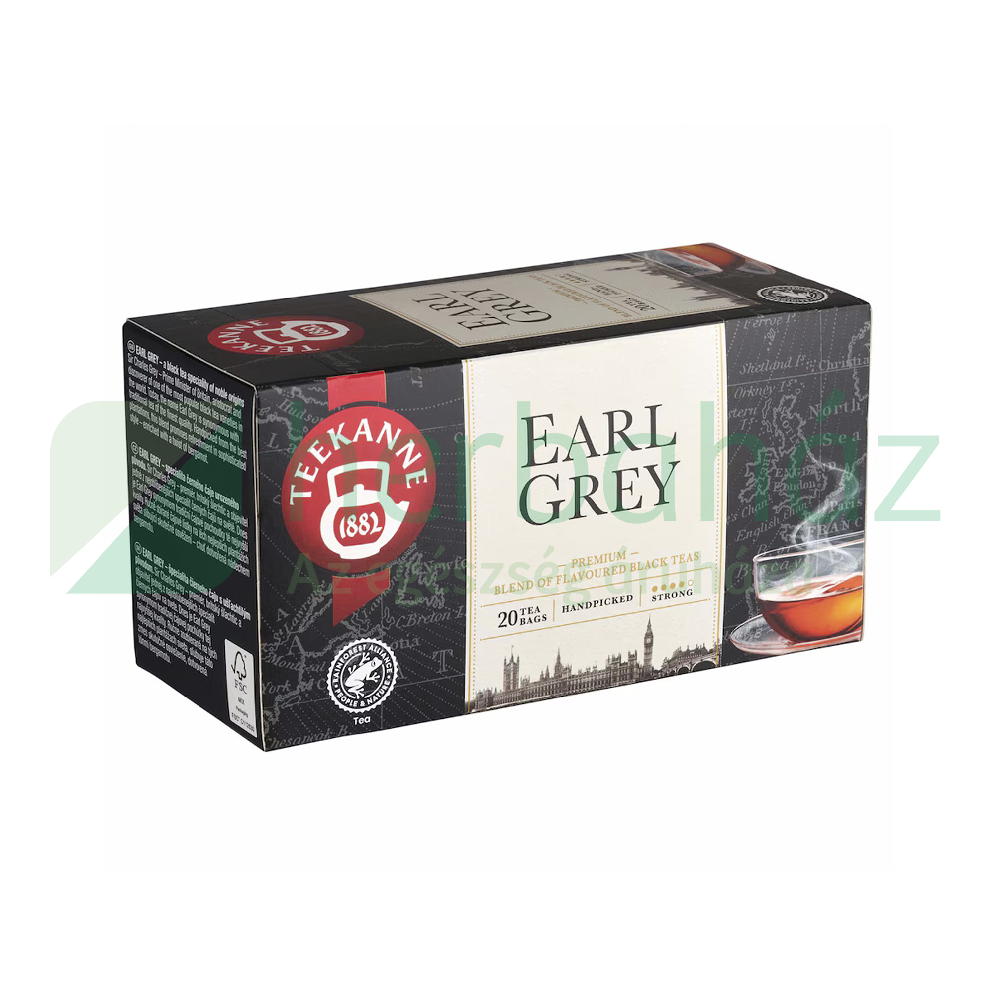 TEEKANNE EARL GREY FEKETE TEA BERGAMOTT ÍZESÍTÉSSEL FILTERES 20DB