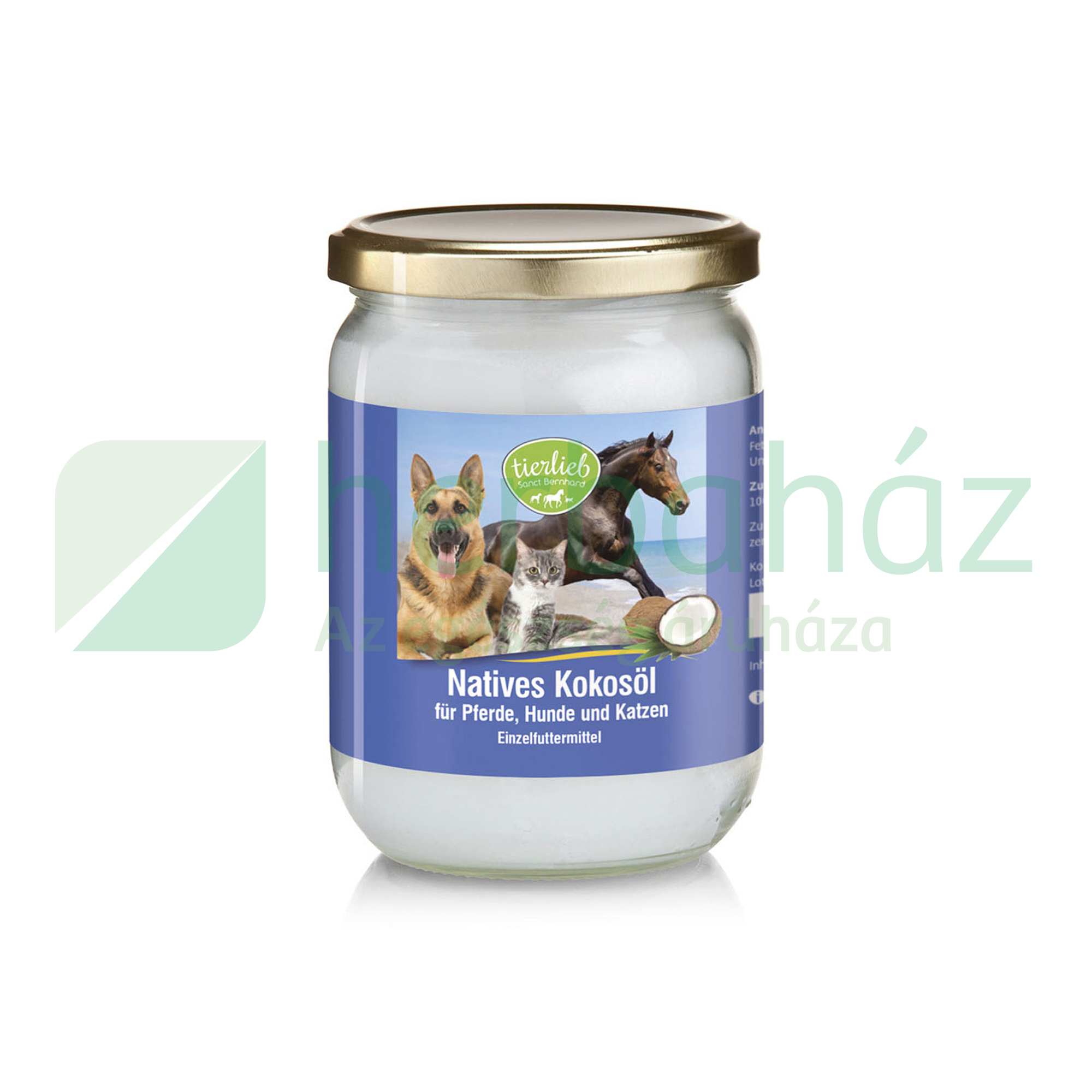 TIERLIEB SZŰZ, HIDEGEN SAJTOLT KÓKUSZOLAJ LOVAKNAK, KUTYÁKNAK, MACSKÁKNAK 500ML
