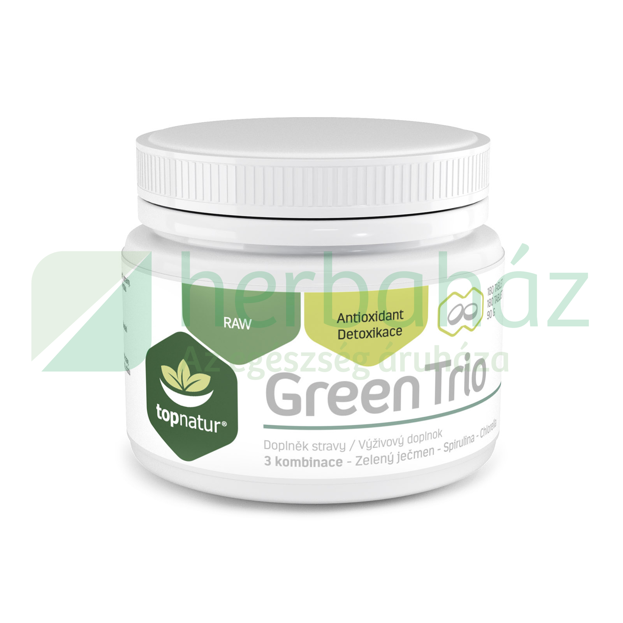 TOPNATUR GREEN TRIO CHLORELLA-SPIRULINA-ZÖLDÁRPA TABLETTA 180DB