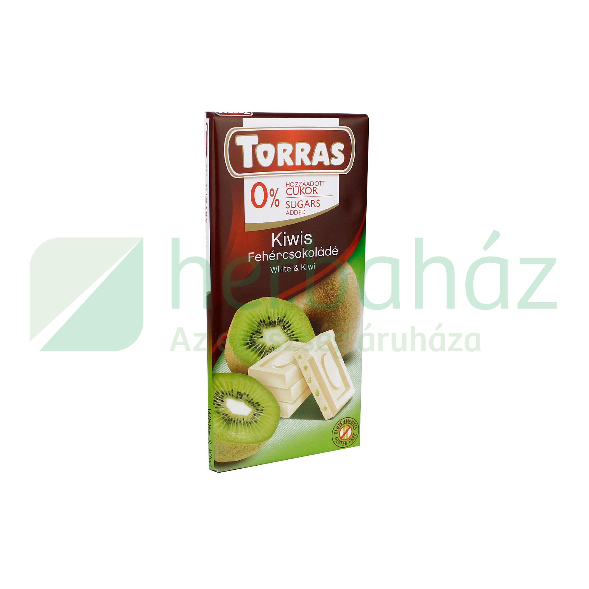 TORRAS HOZZÁADOTT CUKOR NÉLKÜL KIWIS FEHÉRCSOKIS 75G