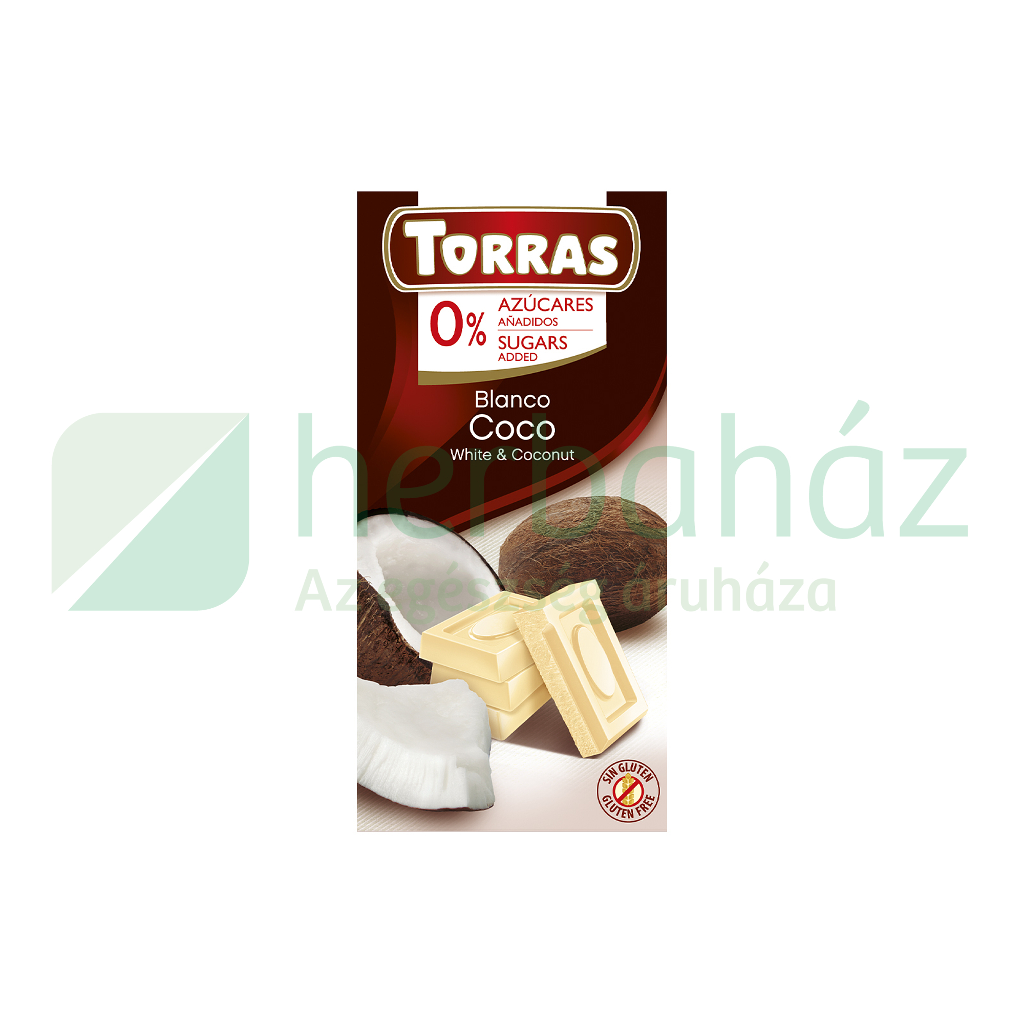 TORRAS HOZZÁADOTT CUKOR NÉLKÜL KÓKUSZOS FEHÉRCSOKOLÁDÉ 75G