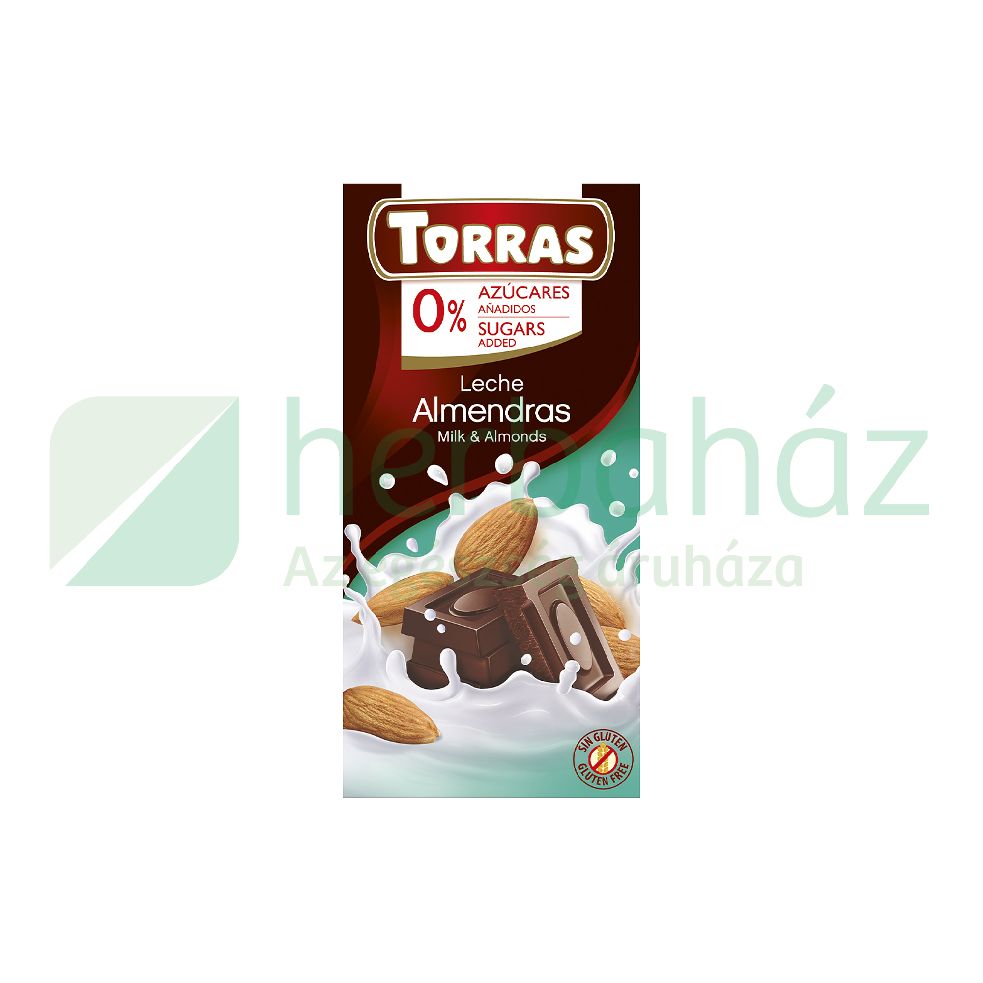 TORRAS HOZZÁADOTT CUKOR NÉLKÜL TEJCSOKOLÁDÉ MANDULÁS 75G