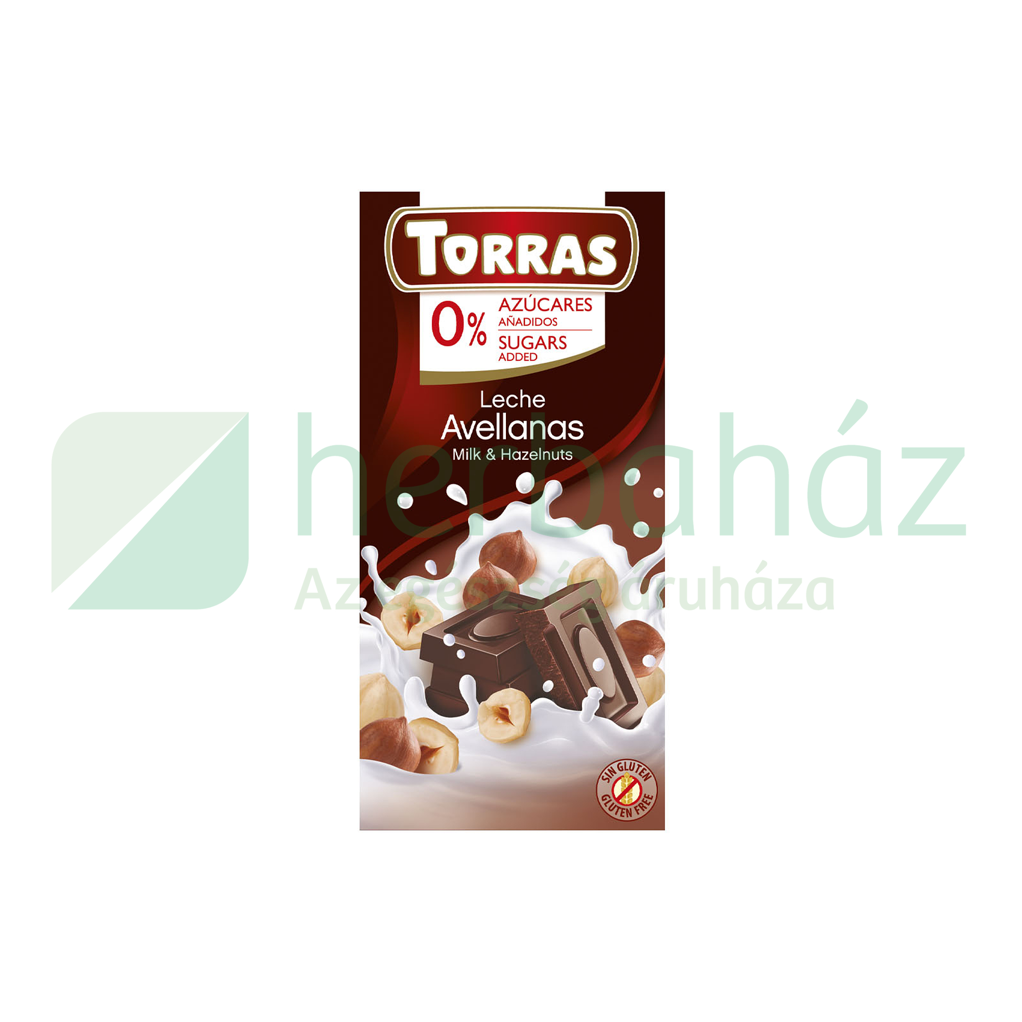 TORRAS HOZZÁADOTT CUKOR NÉLKÜL TEJCSOKOLÁDÉ MOGYORÓS 75G