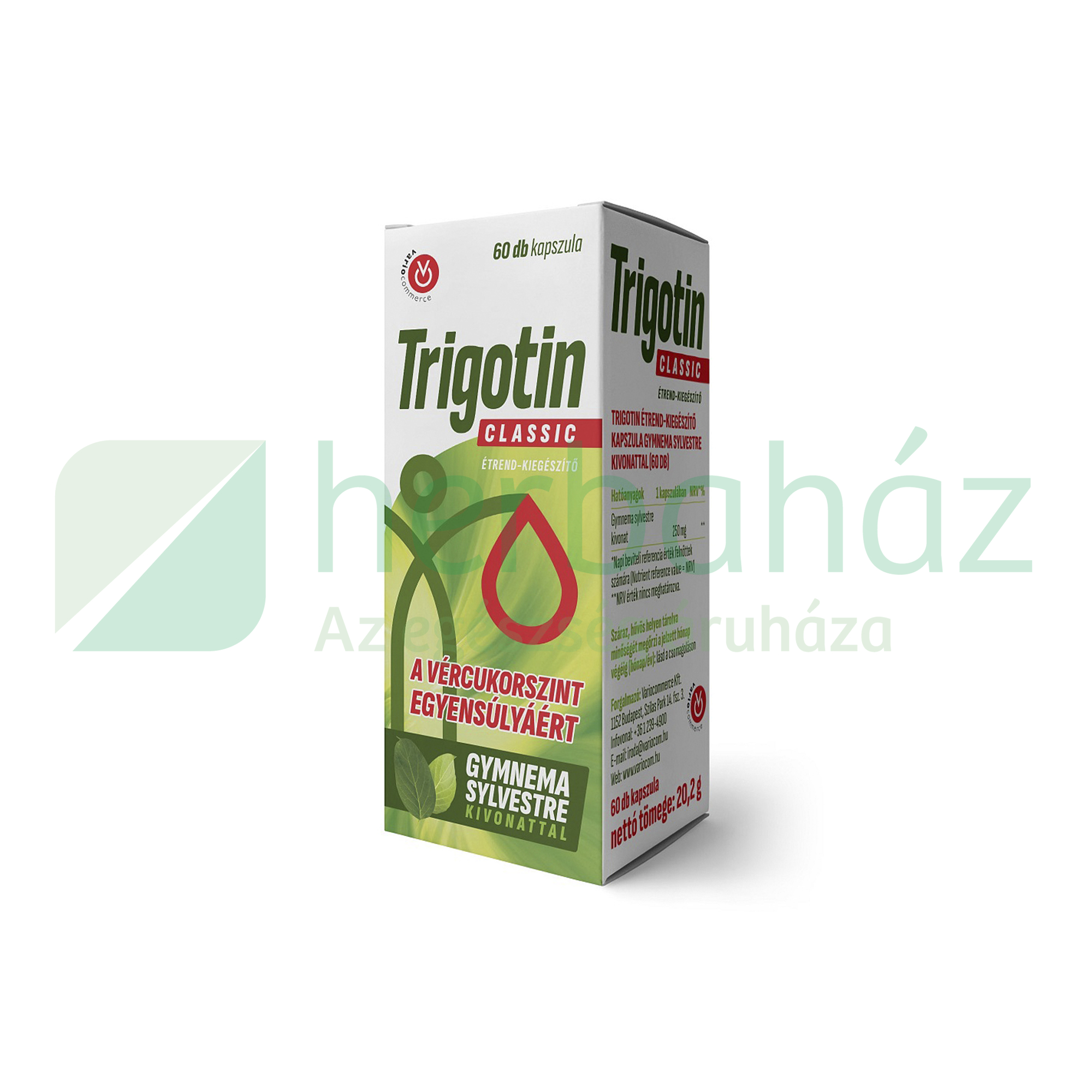 TRIGOTIN CLASSIC GYMNEMA SYLVESTRE KIVONATTAL KAPSZULA 60DB