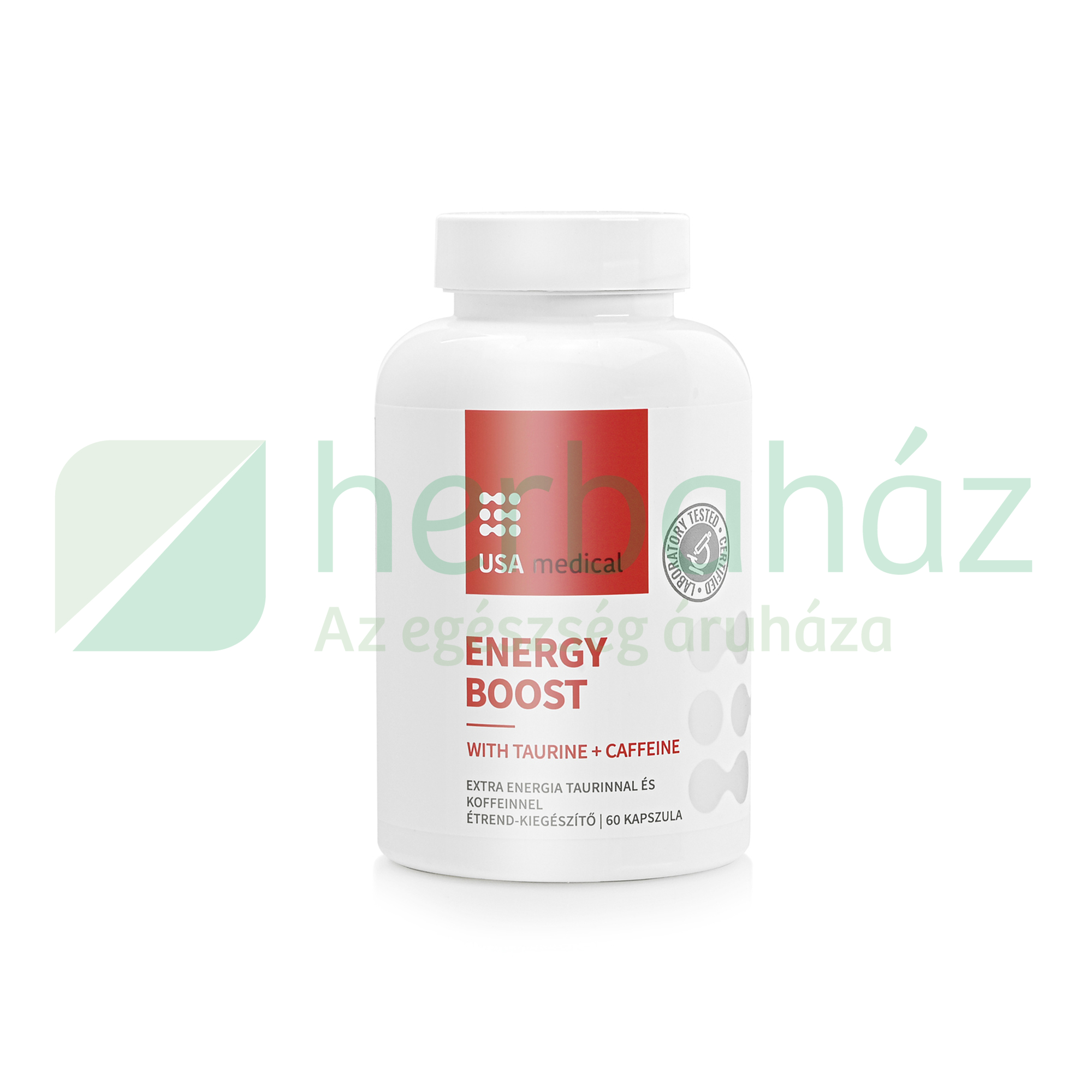 USA MEDICAL ENERGY BOOST - ENERGY BOOST TAURINNAL ÉS KOFFEINNEL KAPSZULA 60DB