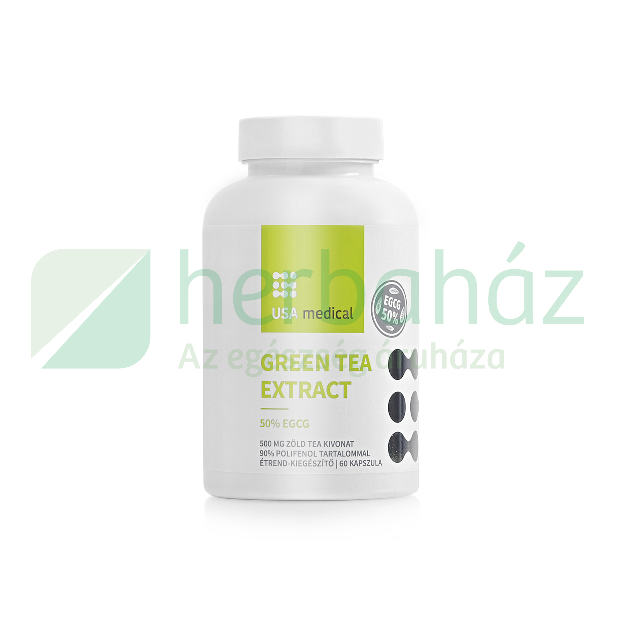 USA MEDICAL GREEN TEA EXTRACT - ZÖLD TEA KIVONAT 50% EGCG TARTALOMMAL KAPSZULA 60DB