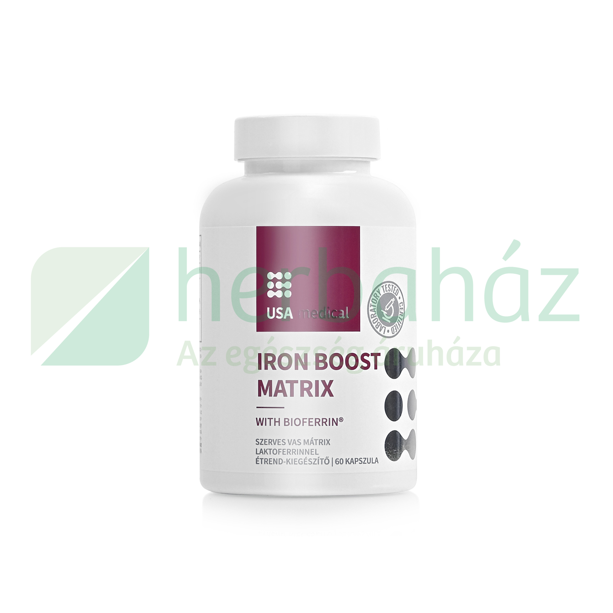 USA MEDICAL IRON BOOST MATRIX - VAS MÁTRIX BIOFERRIN LAKTOFERINNEL - KAPSZULA 60DB