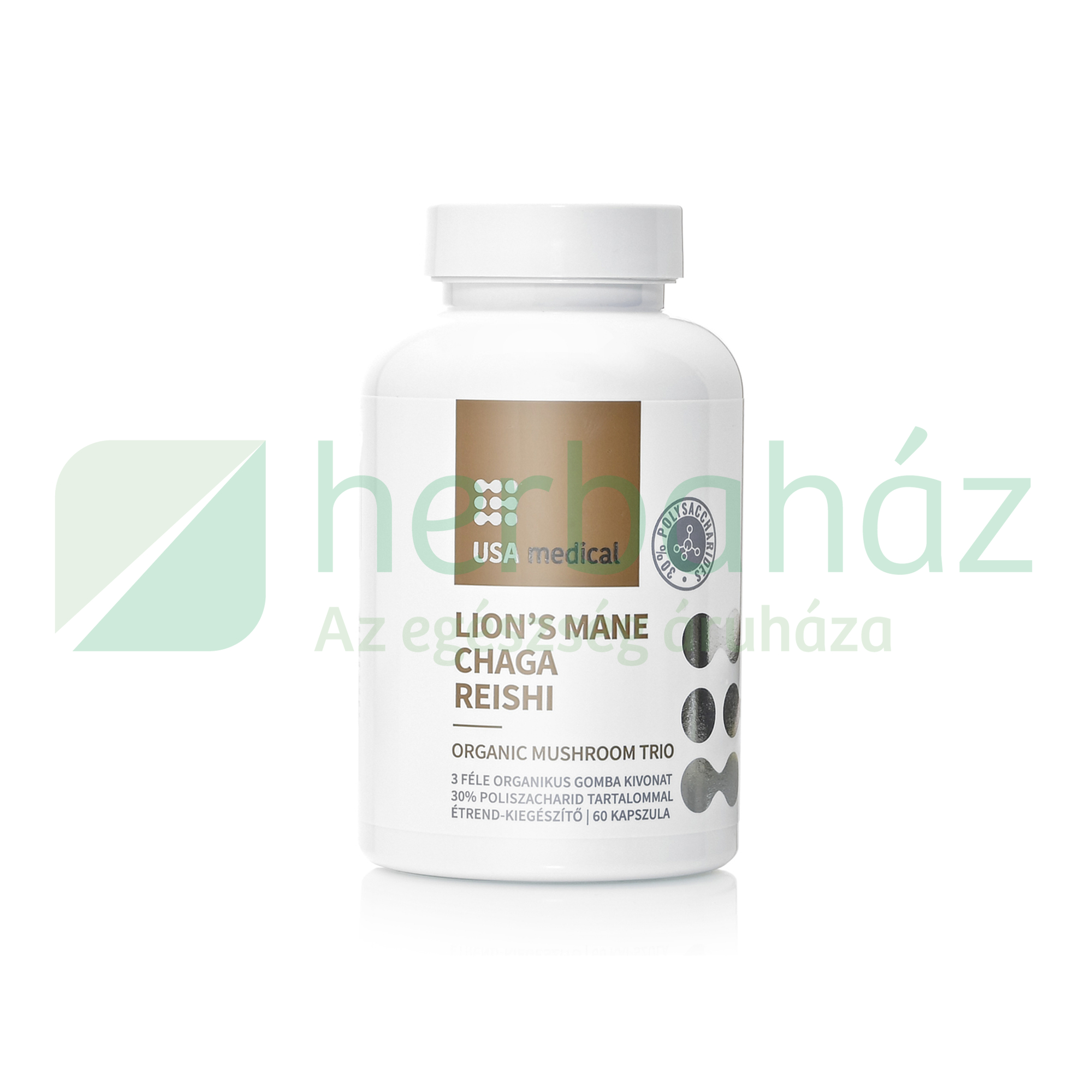 USA MEDICAL MUSHROOM TRIO - GOMBA-TRIÓ KAPSZULA - REISHI, CHAGA ÉS LIONS MANE 60DB