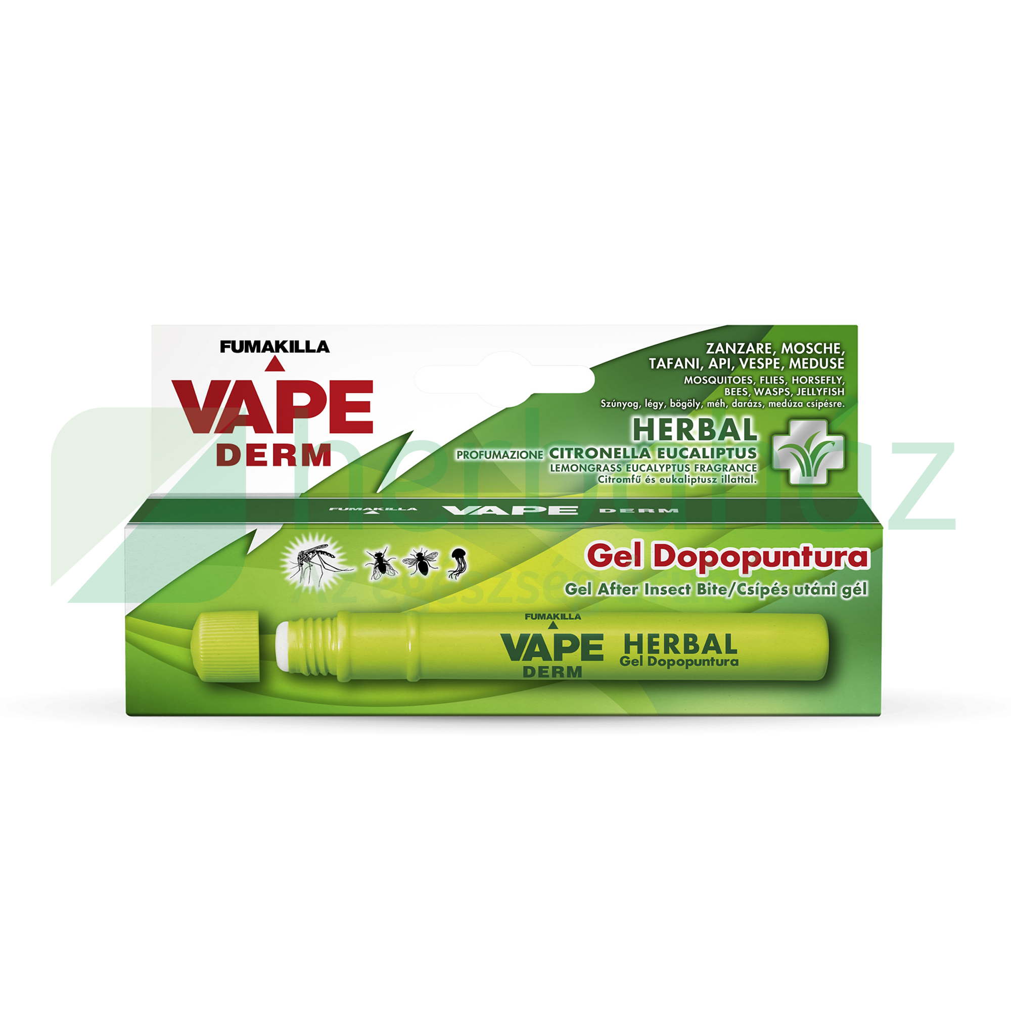 VAPE DERM HERBAL CSÍPÉS UTÁNI GÉL EUKALIPTUSZ ÉS CITROMFŰ KIVONATTAL 10ML