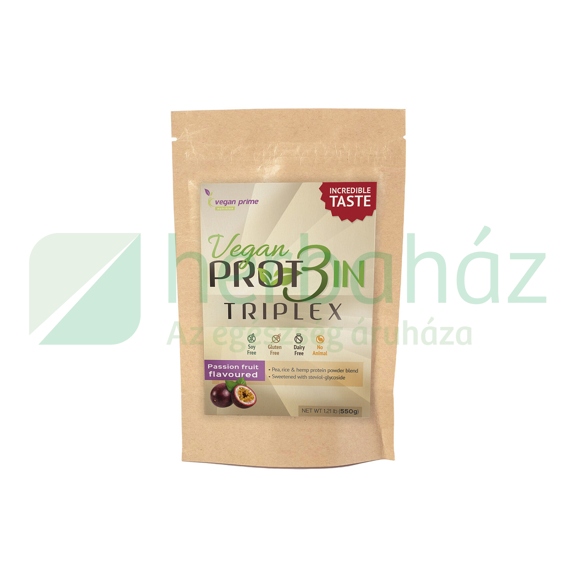VEGAN PROT3IN TRIPLEX MARACUJA ÍZŰ FEHÉJE ALAPÚ ITALPOR 550G