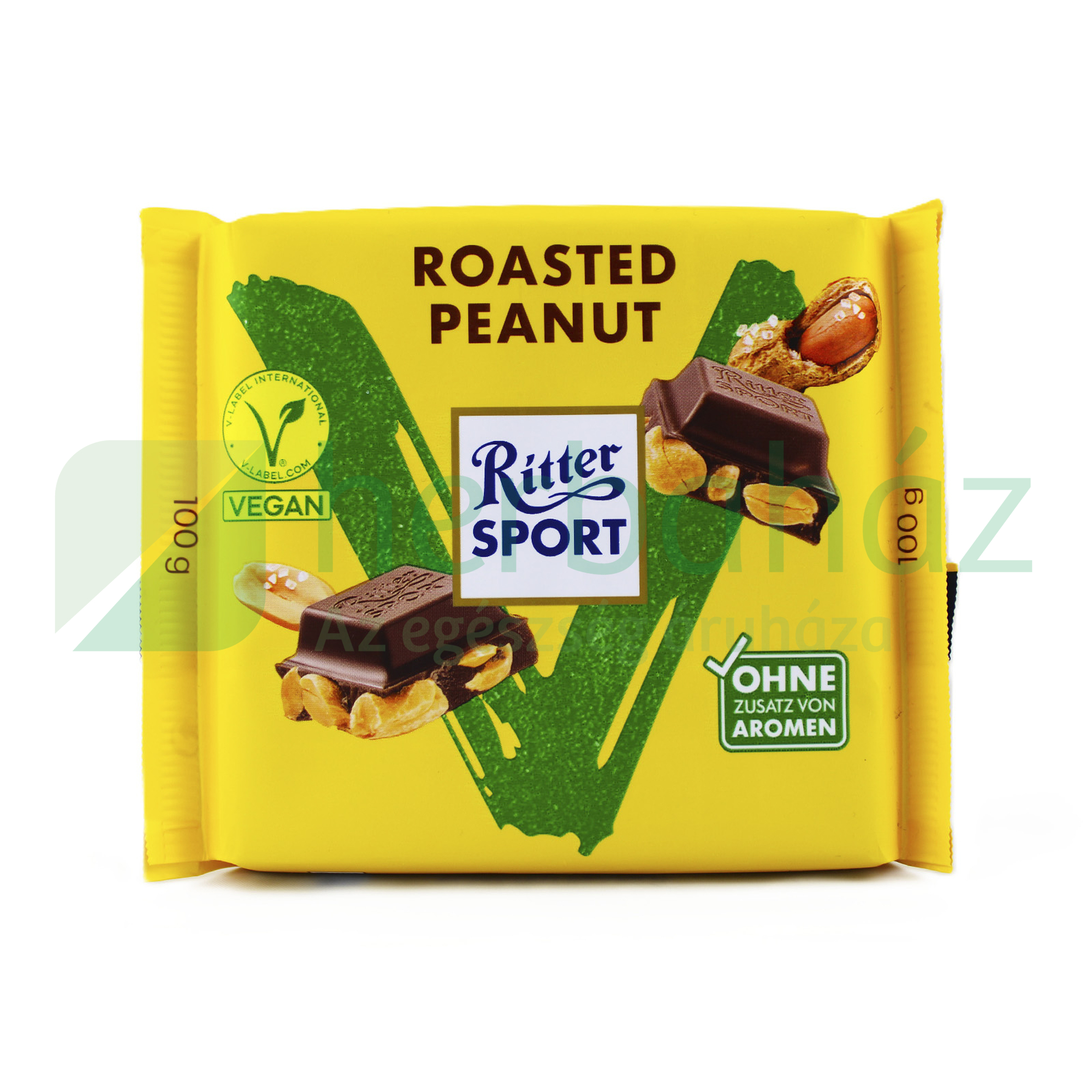 VEGÁN RITTER SPORT PÖRKÖLT FÖLDIMOGYORÓS CSOKOLÁDÉ 100G