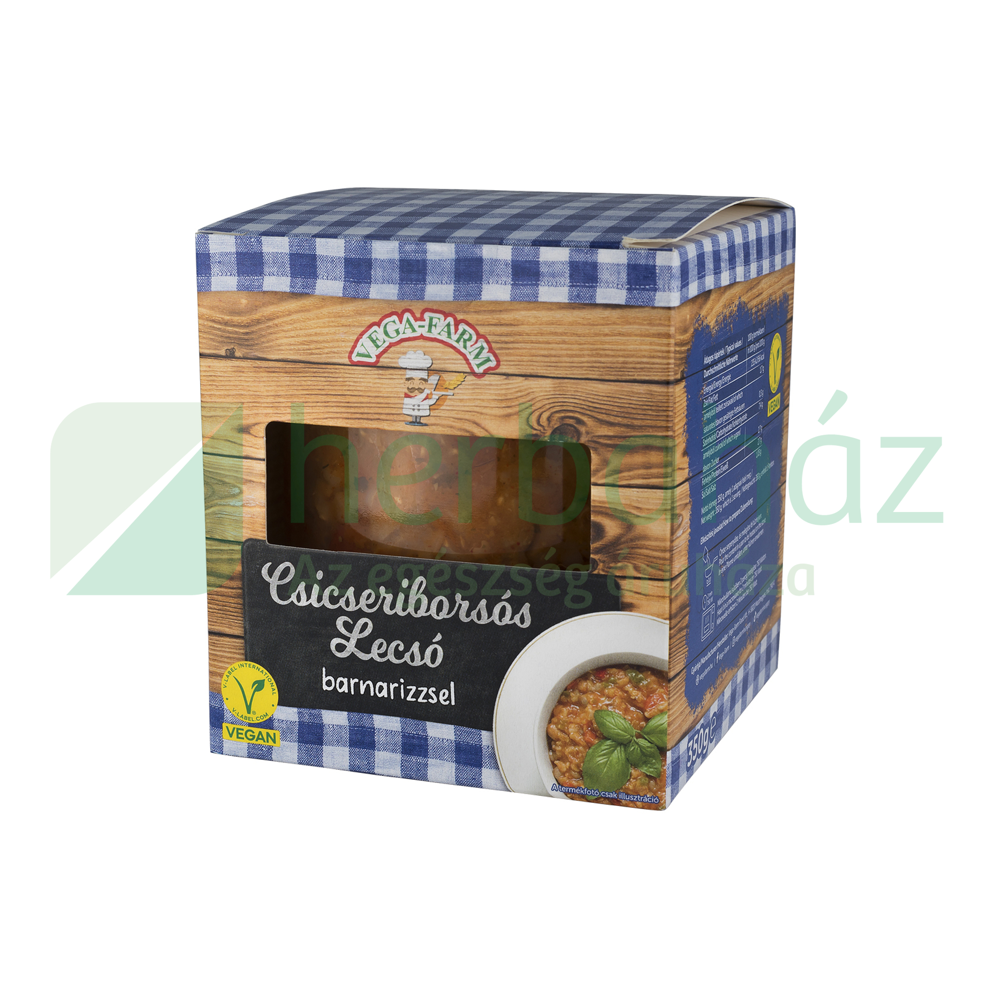 VEGAN VEGA FARM CSICSERIBORSÓS LECSÓ BARNARIZZSEL 350G