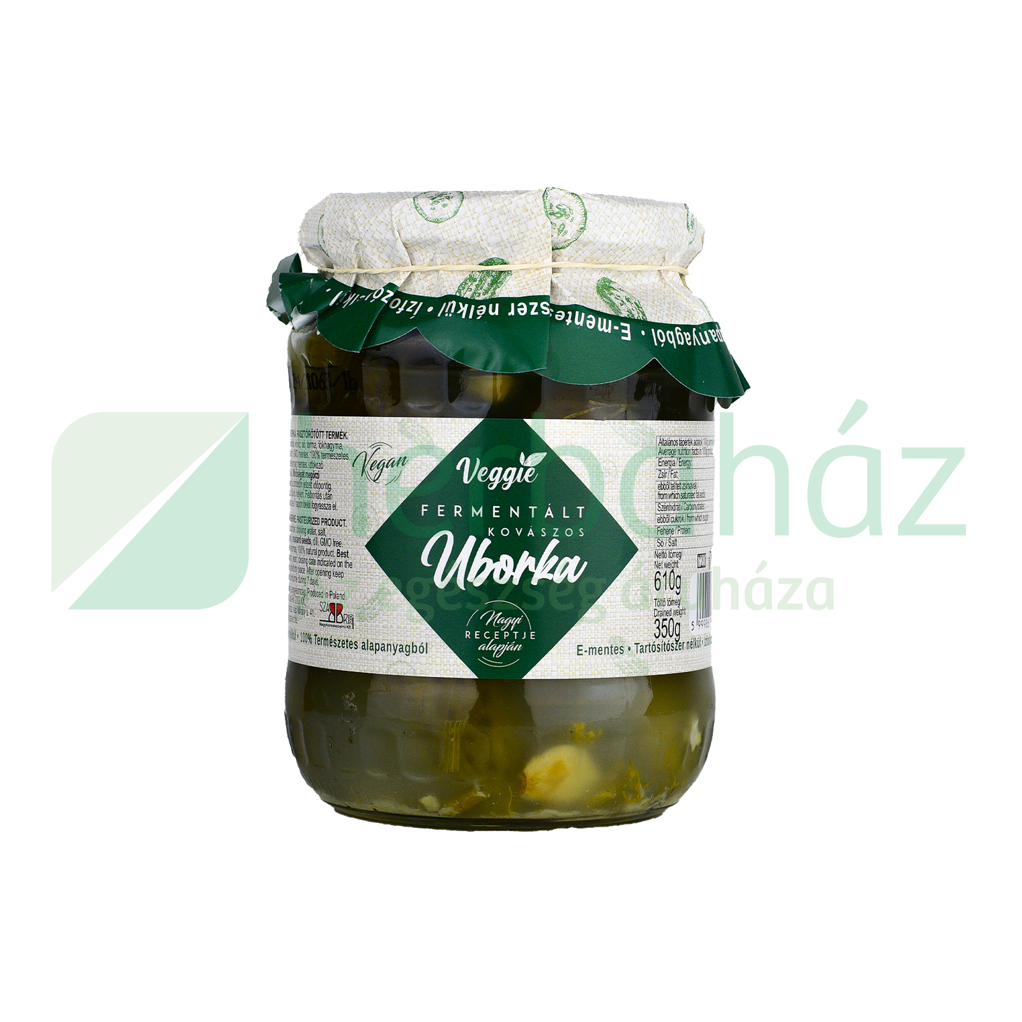 VEGAN VEGGIE FERMENTÁLT KOVÁSZOS UBORKA 610G