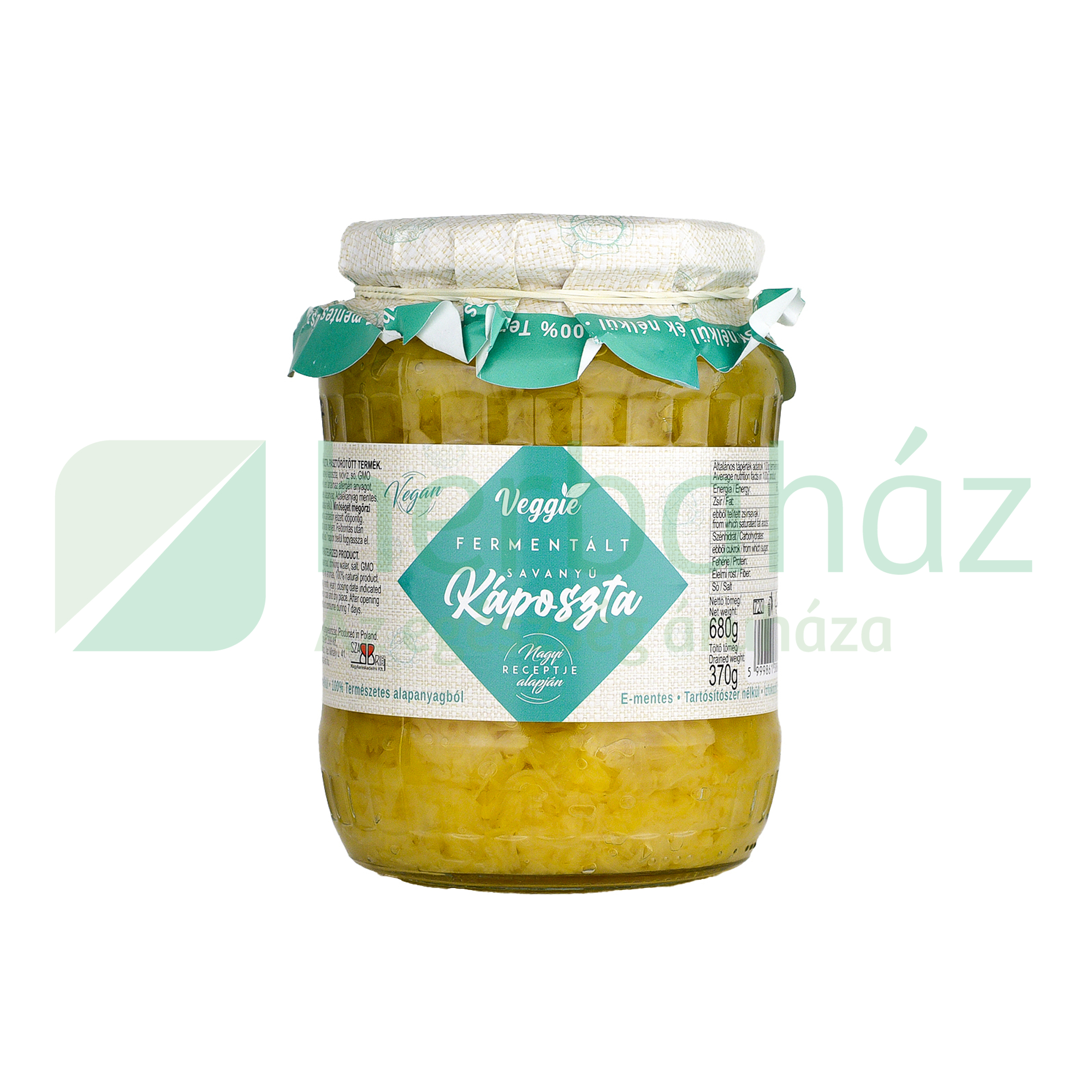 VEGAN VEGGIE FERMENTÁLT SAVANYÚ KÁPOSZTA 680G