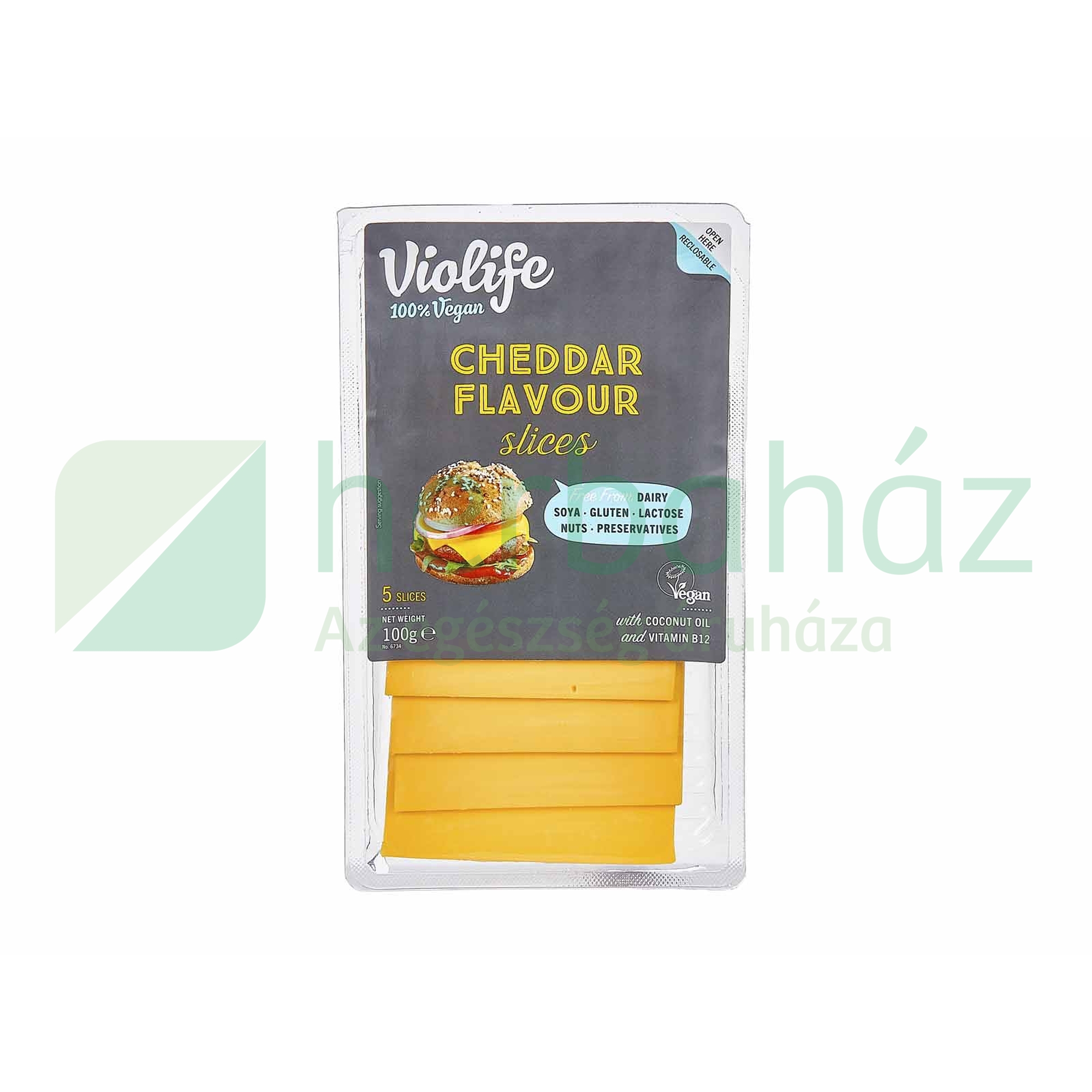 VIOLIFE NÖVÉNYI CHEDDAR ÍZESÍTÉSŰ SZELETEK 100G[H]