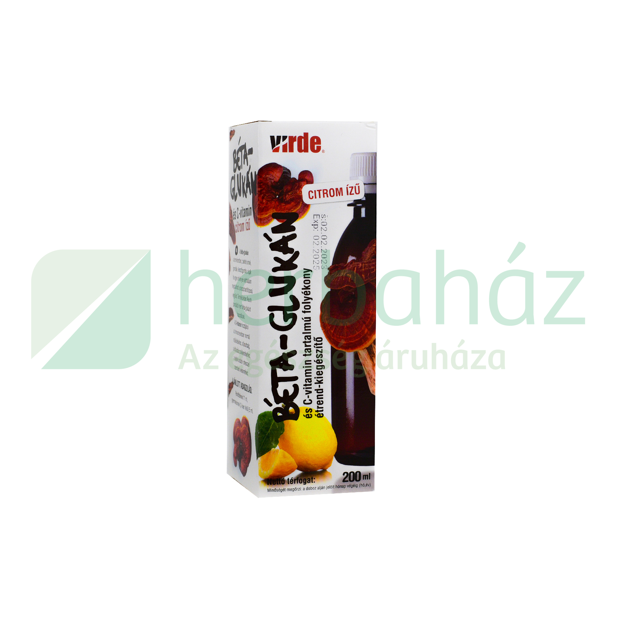 VIRDE BÉTA-GLÜKÁN FOLYÉKONY ÉTREND-KIEGÉSZÍTŐ C-VITAMINNAL 200ML
