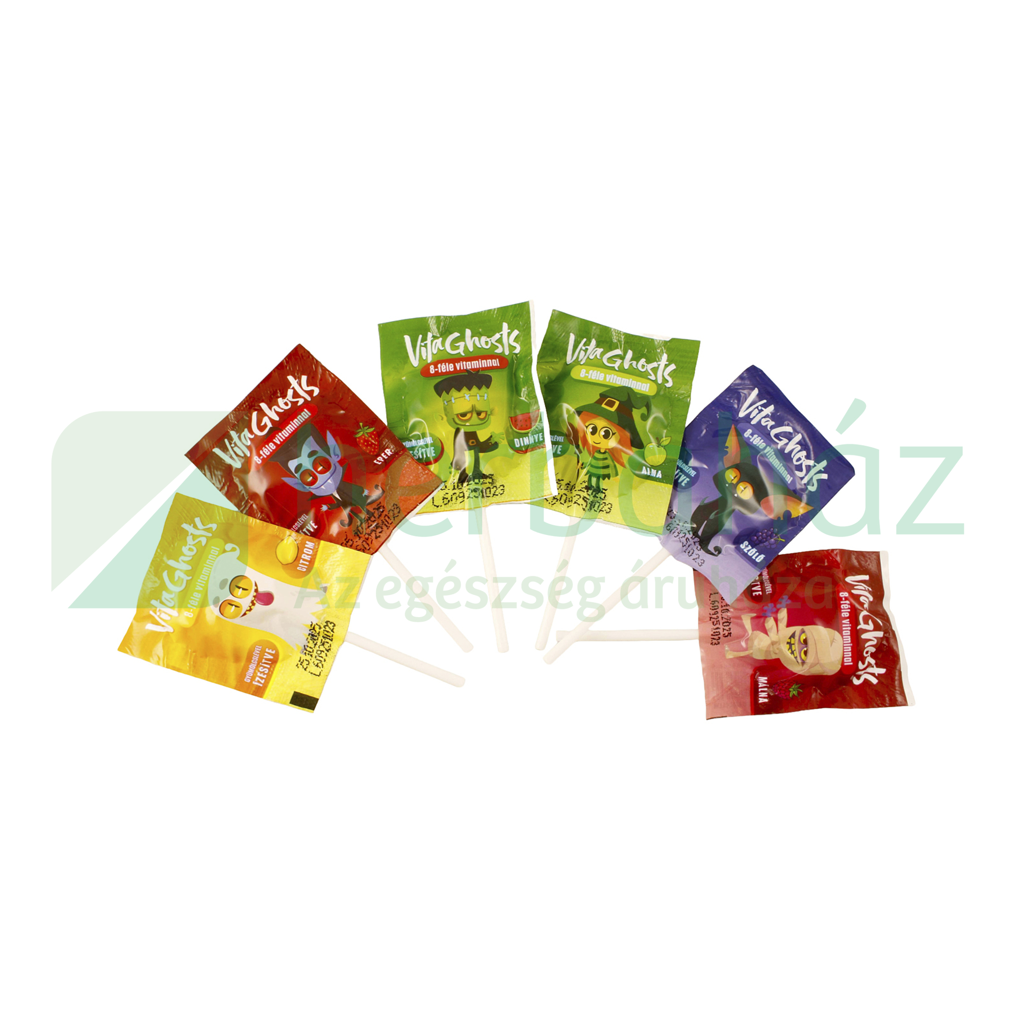VITAGHOSTS VITAMINOS NYALÓKA ÉTREND-KIEGÉSZÍTŐ KÉSZÍTMÉNY TÖBBFÉLE GYÜMÖLCSÍZBEN 1DB