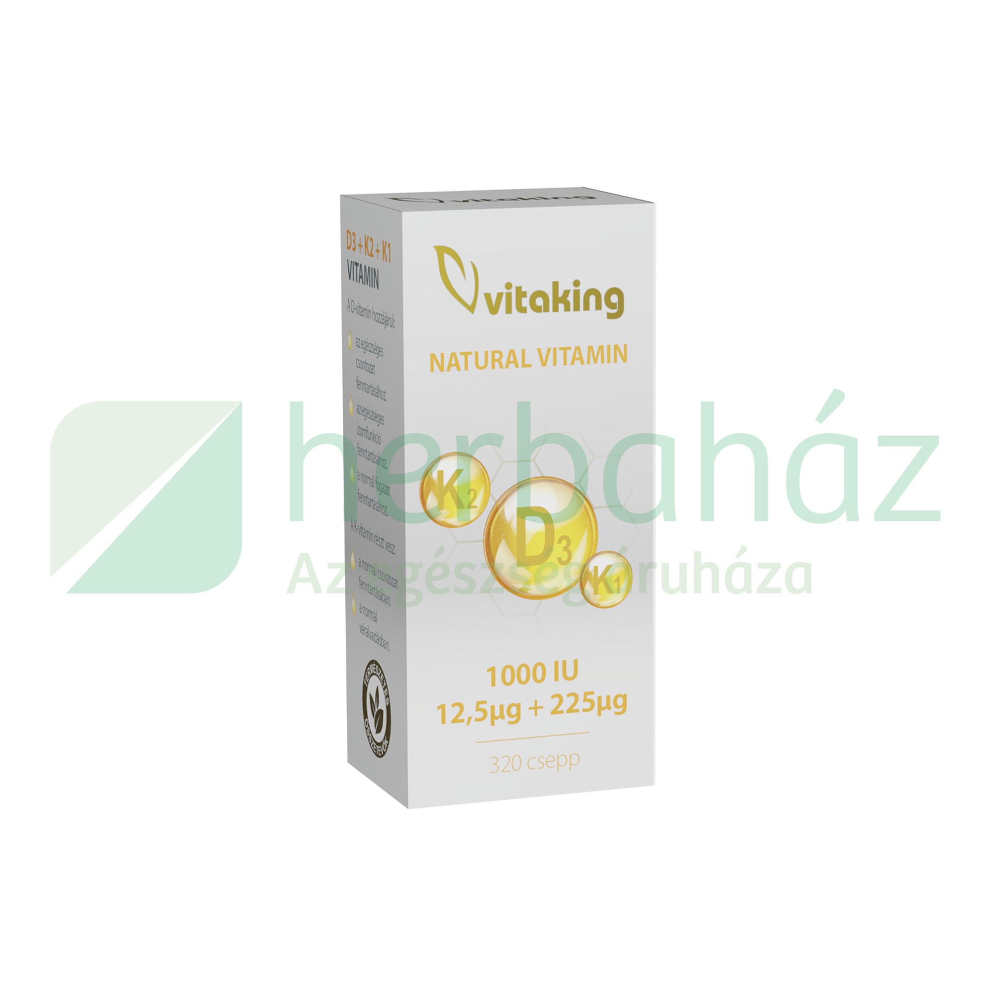 VITAKING TERMÉSZETES VITAMIN D3+K2+K1 CSEPPEK 10ML