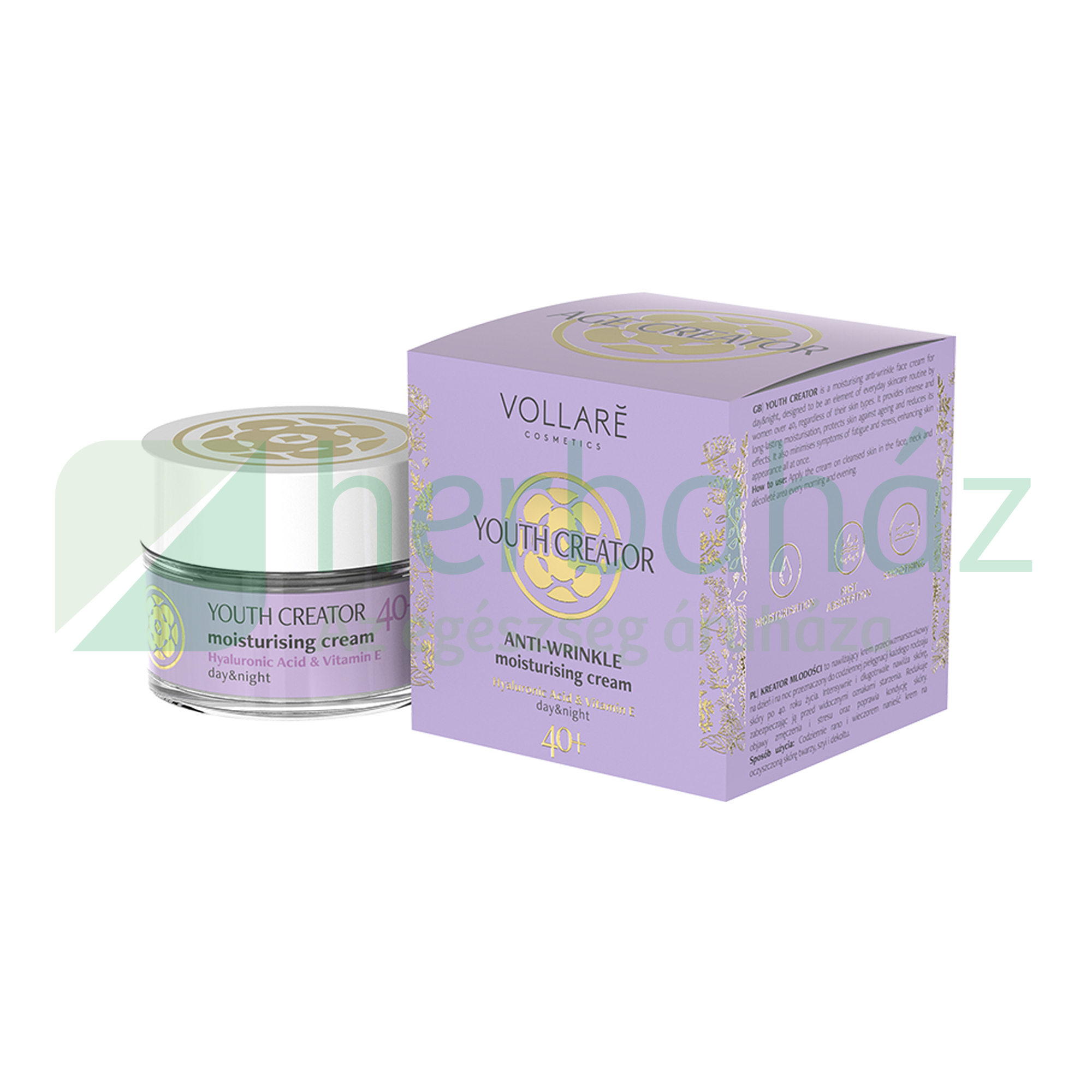 VOLLARÉ AGE CREATOR 40+ HYALURONSAVAS E-VITAMINOS ÉS RETINOLOS BŐRHIDRATÁLÓ ARCKRÉM 50ML