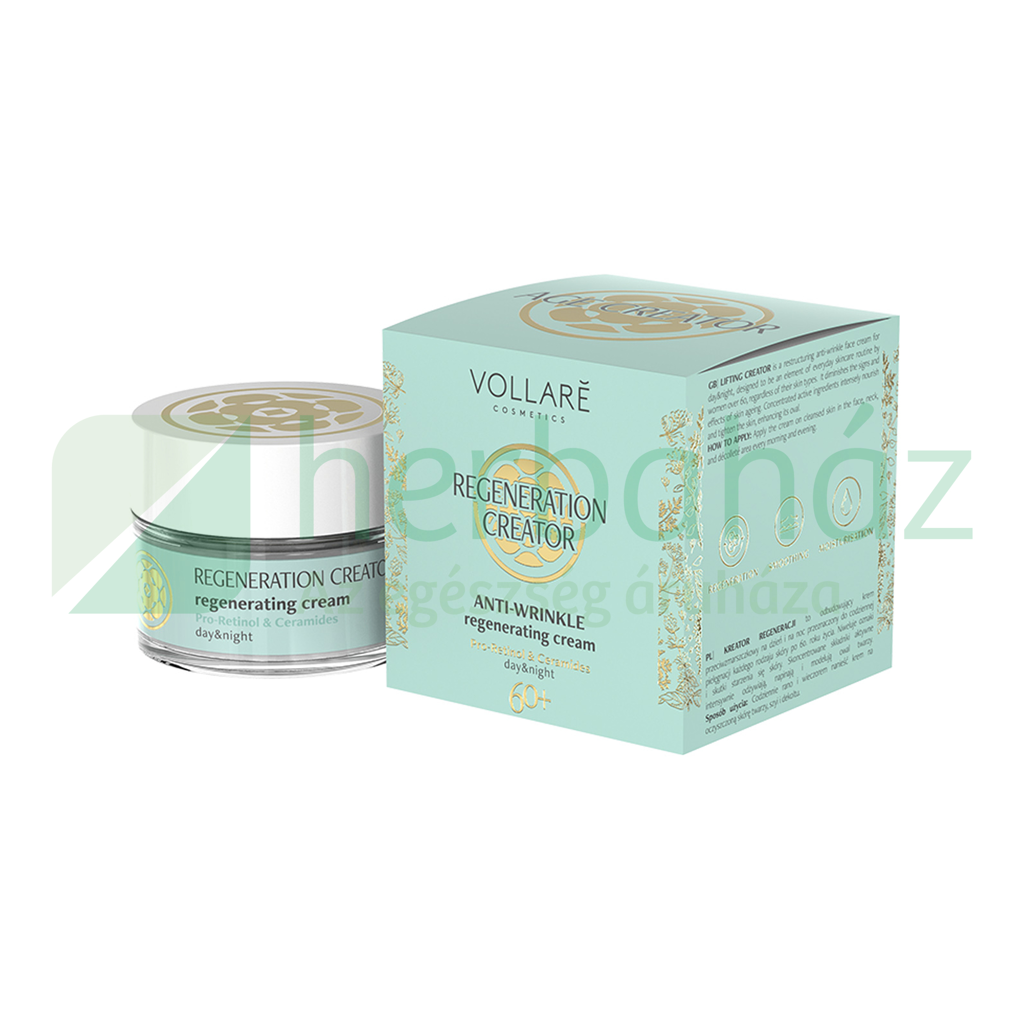 VOLLARÉ AGE CREATOR 60+ RETINOLOS ÉS NÖVÉNYI CERAMIDOS BŐRREGENERÁLÓ ARCKRÉM 50ML