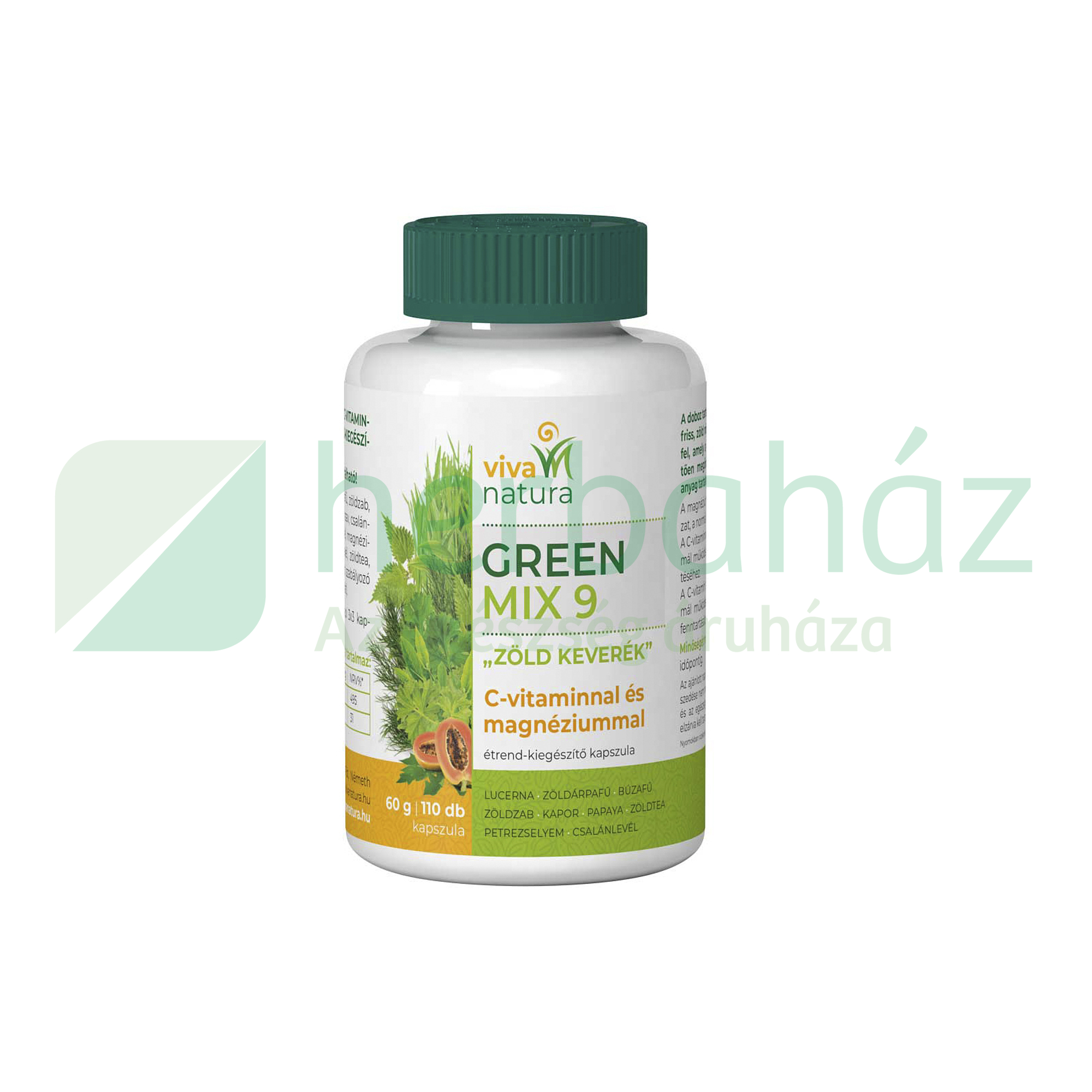 ZÖLDVÉR GREEN MIX 9 + C-VITAMIN + MAGNÉZIUM KAPSZULA 110DB