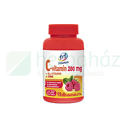 1X1 VITAMIN C-VITAMIN 200MG D3+CINK MÁLNÁS RÁGÓTABLETTA 90DB