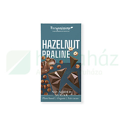 BIO BENJAMÍSSIMO CSOKOLÁDÉ MOGYORÓS PRALINÉVAL, CUKORMENTES, VEGAN, GM 60G