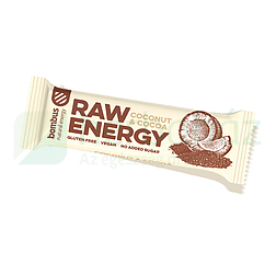 GLUTÉNMENTES BOMBUS RAW ENERGY KÓKUSZ-KAKAÓ SZELET 50G