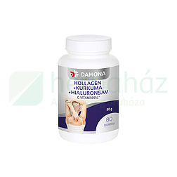 DAMONA KOLLAGÉN+KURKUMA+HIALURONSAV C-VITAMINNAL TABLETTA 80DB