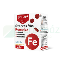 DR. HERZ SZERVES VAS KOMPLEX+C-VITAMIN+SZERVES CINK+FOLÁT KAPSZULA 60DB