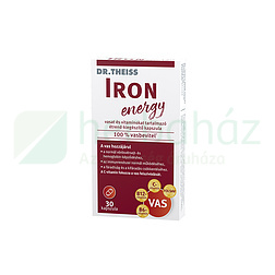 DR. THEISS IRON ENERGY VASAT ÉS VITAMINOKAT TARTALMAZÓ ÉTREND-KIEGÉSZÍTŐ KAPSZULA 30DB
