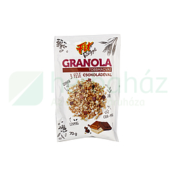 FIT REGGELI GRANOLA TÖBBMAGVAS 3 FÉLE CSOKOLÁDÉVAL 70G