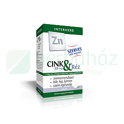 INTERHERB SZERVES CINK 25 MG - RÉZ TABLETTA 60DB