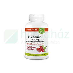 INTERHERB XXL C-VITAMIN 1000MG +CINK+BIOFLAVONOIDOK RETARD TABLETTA  90DB