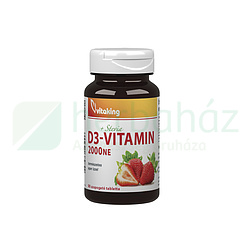 VITAKING VITAMIN D3 2000IU SZOPOGATÓ TABLETTA EPER ÍZZEL 90DB