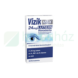 VIZIK MAX 24MG LUTEIN ÉTREND-KIEGÉSZÍTŐ VITAMINOKKAL ÉS CINKKEL FILMTABLETTA 30DB